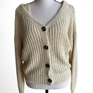 Cream crochet cardigan and top